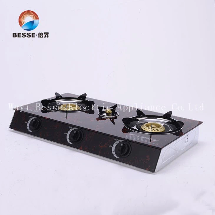 Triple Burners Tempred Glass Gas Stove