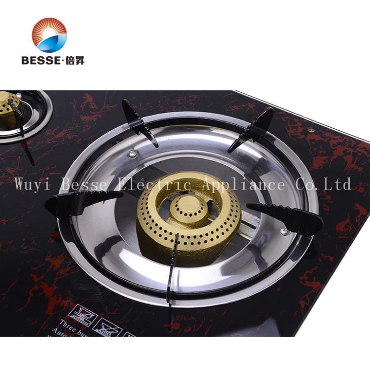Triple Burners Tempred Glass Gas Stove